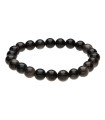 Bracelet d'obsidienne argentée 6mm