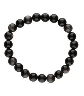 Pulsera de Obsidiana Plateada 6mm