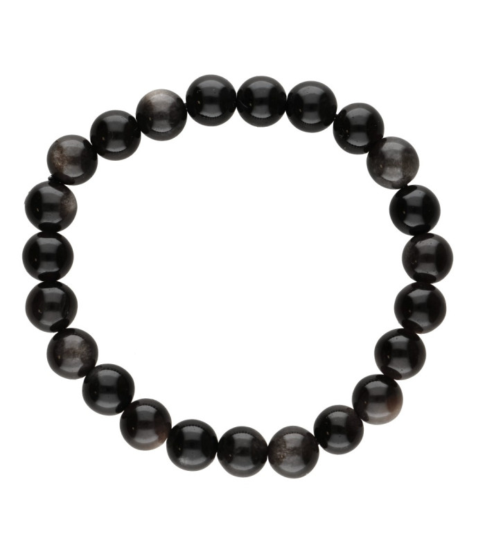 Pulsera de Obsidiana Plateada 6mm