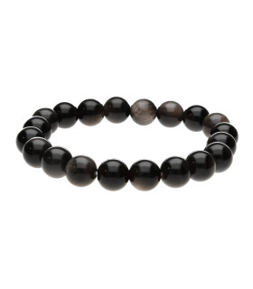 Obsidian Silver Plated Bracelet 8mm