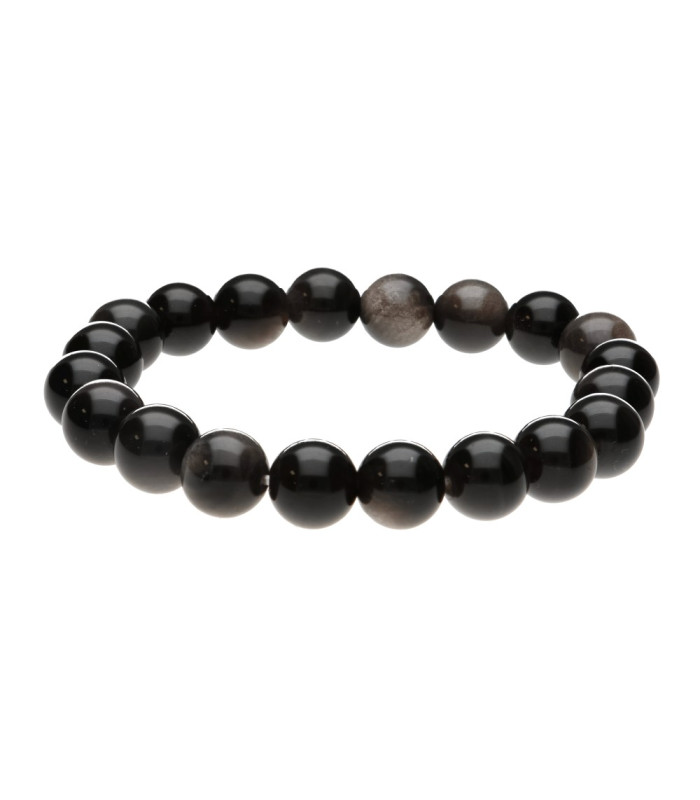 Pulsera de Obsidiana Plateada 8mm