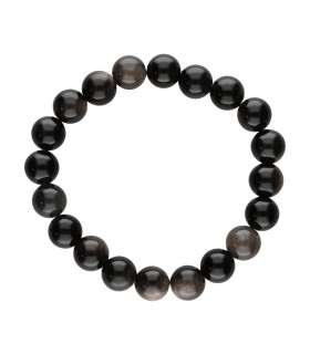 Bracelete Obsidiana prateada 8mm