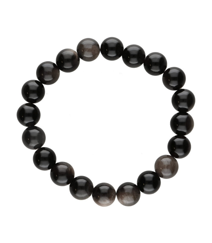 Pulsera de Obsidiana Plateada 8mm