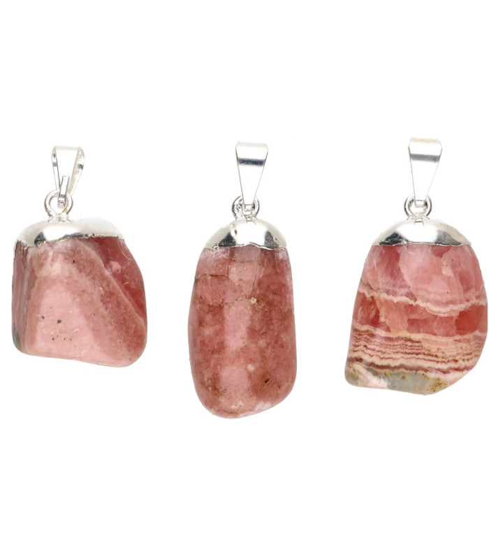 Pingente rodocrosita banhado a prata : Pingente rodocrosita banhado a ouro Vives de la Cortada