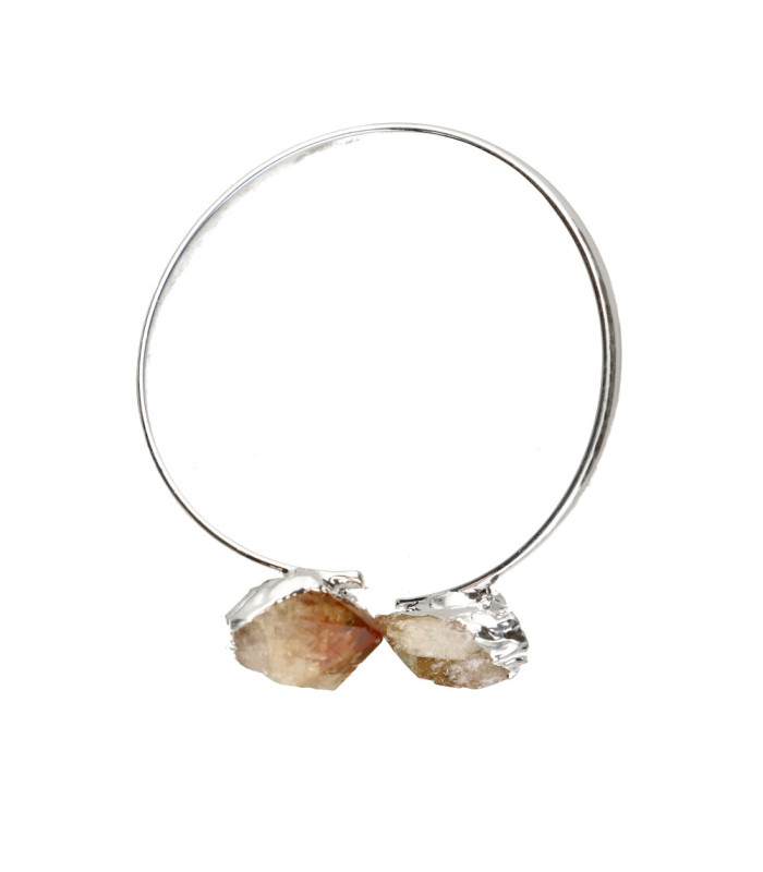 Citrino com banho de prata -B29- Pulseira