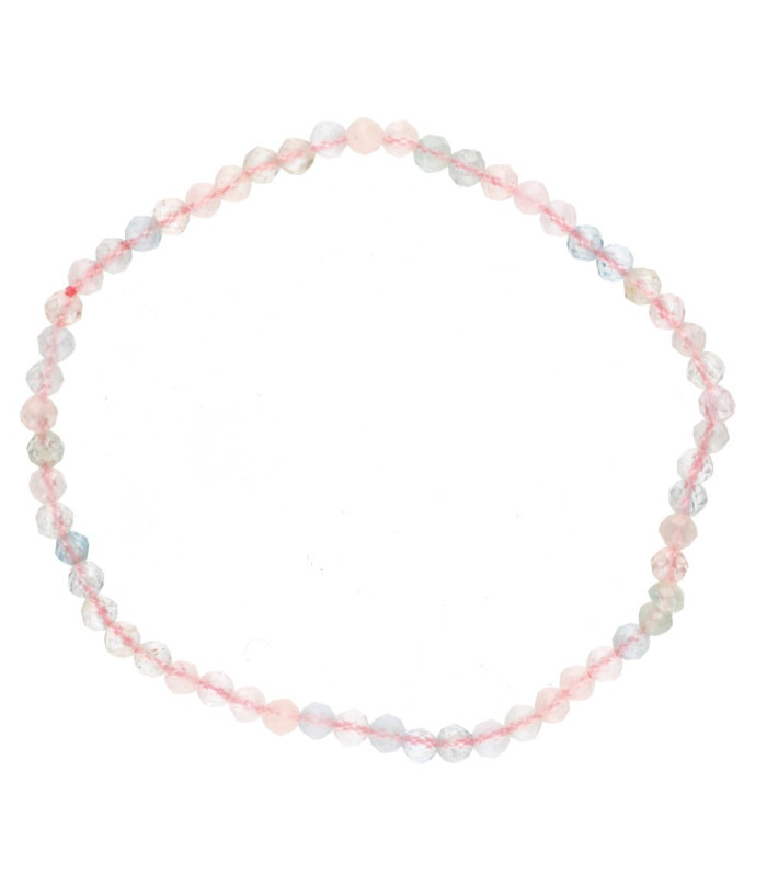 Bracciale a Faccette di Acquamarina e Morganite 3mm