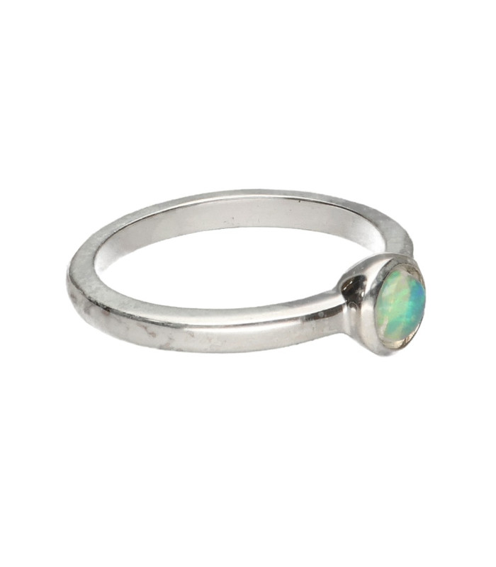 Anello Cerchio di Opale Piccolo in Argento Sterling 925
