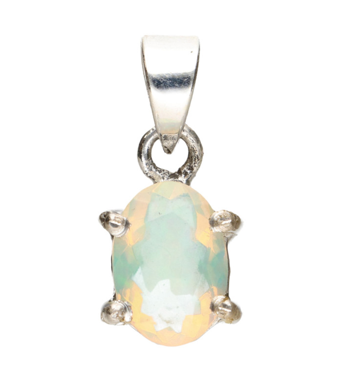 Pendentif en argent 925 avec opale à facettes
