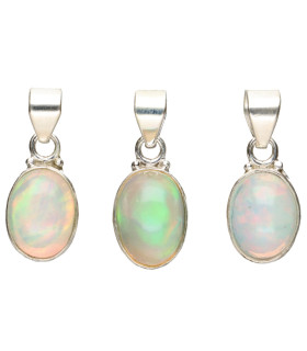 Ciondolo Ovale di Opale Piccolo in Argento Sterling 925