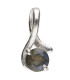 Small Labradorite Circle Pendant in Sterling Silver 925