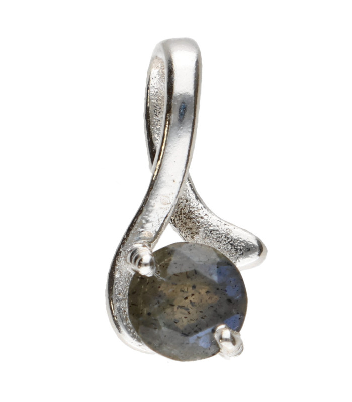 Petit pendentif cercle en Labradorite en argent 925