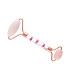 Rose Quartz Massager with Double Roller and Flowers