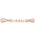 Massageador de quartzo rosa com rolo duplo e flores