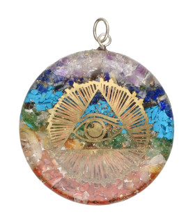 Chakras pendentes de resina olho de Deus