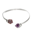 Bracelet d'améthyste brute plaqué argent -B29-