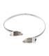Pulseira de quartzo bruto com banho de prata -B29-