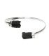 Bracciale in Tormalina Nera Grezza con Bagno d'Argento -B29-
