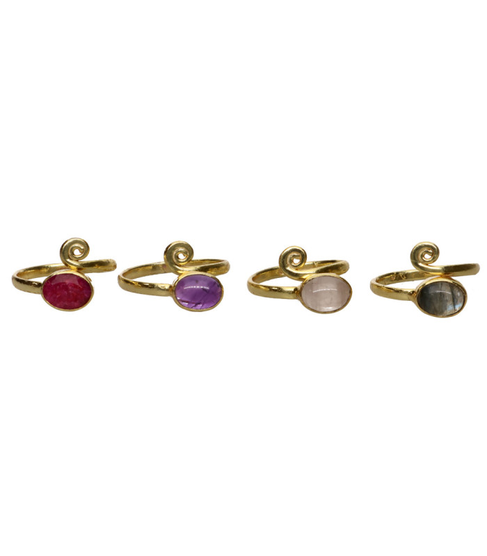 925 Sterling Silver and Gold Plated Ring with Alloyed Minerals