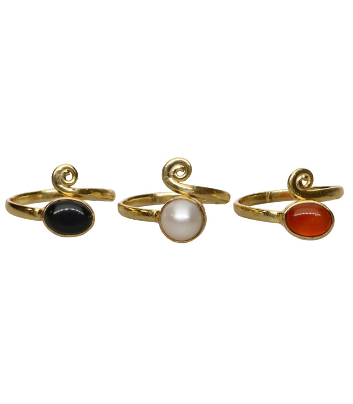 925 Sterling Silver and Gold Plated Ring with Alloyed Minerals