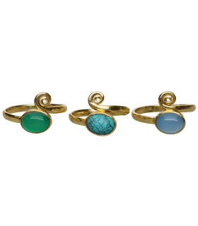 Anello con Minerale Casuale in Argento Sterling 925 e Bagno d'Oro