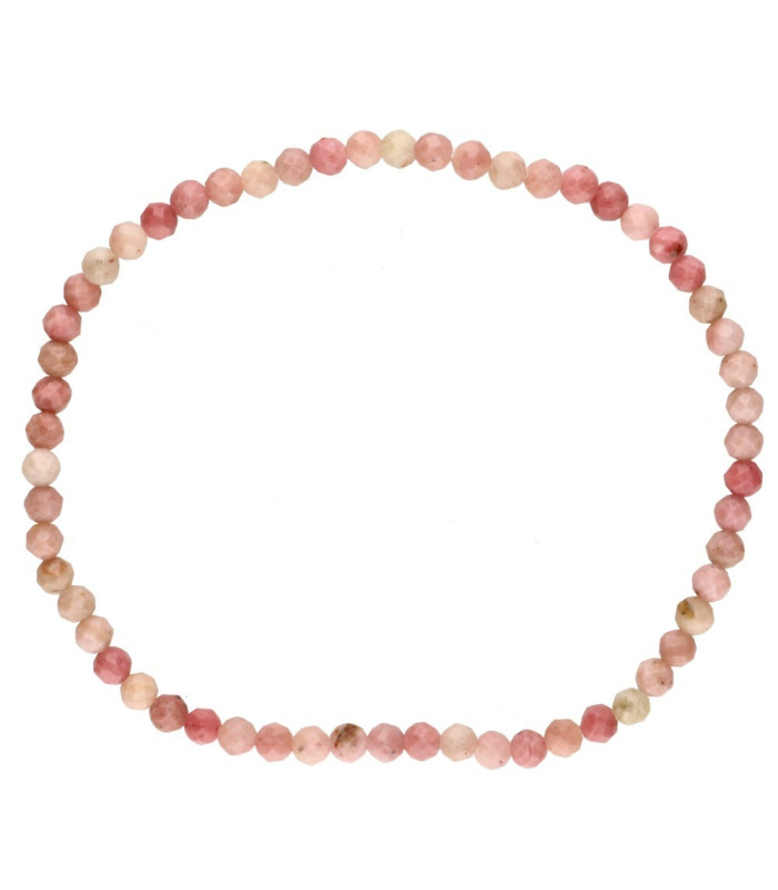Bracelet à facettes en rhodonite 3mm : Elégance et énergie naturelle