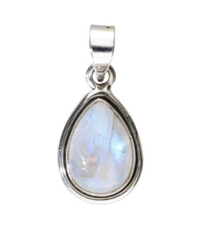 Medium Moonstone Drop Pendant in 925 Sterling Silver