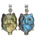Labradorite Owl Pendant in Sterling Silver 925