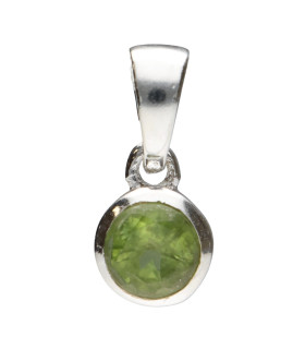 Ciondolo in Peridoto sfaccettato a cerchio in Argento Sterling 925