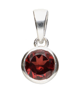 Pendentif en argent 925 grenat ovale facetté