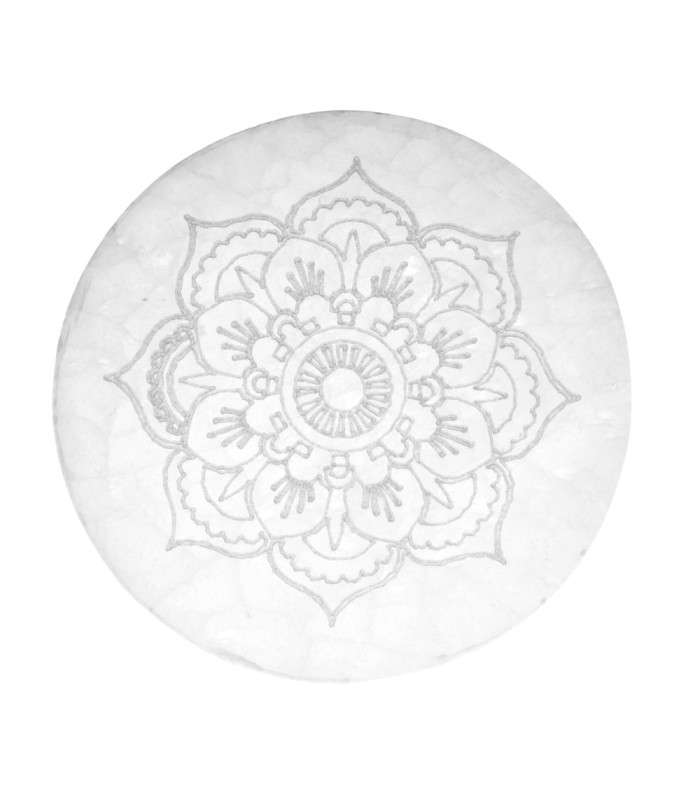 Placa Mandala de Selenite Circular