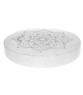 Placa Circular de Selenita Mandala Extra