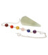 Green Quartz Faceted Pendulum with Chakras in Silver Plating (FAC36)