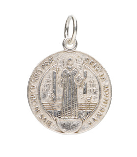 Médaille de Saint Benoît en argent 925