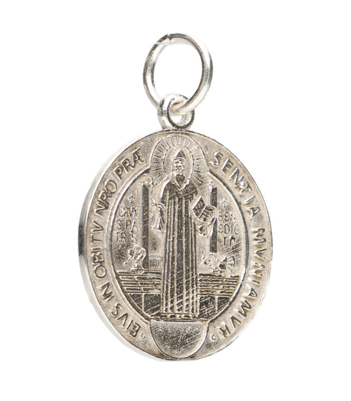 Médaille de Saint Benoît en argent 925