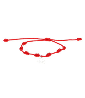 Bracciale dei 7 Nodi di Protezione e Trifoglio in Argento Sterling 925