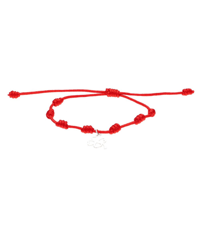 Bracelet des 7 nœuds de protection et trèfle en argent 925