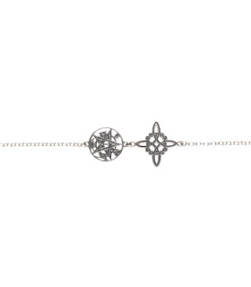 Pulsera Nudo de Bruja y Tetragrámaton Grande en Plata de Ley 925