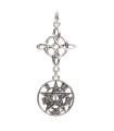 Witches Knot and Tetragrammaton Pendant in Sterling Silver 925