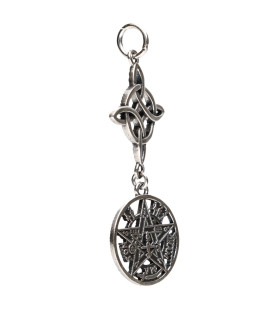 Nó de bruxa e pingente Tetragrammaton em prata esterlina 925