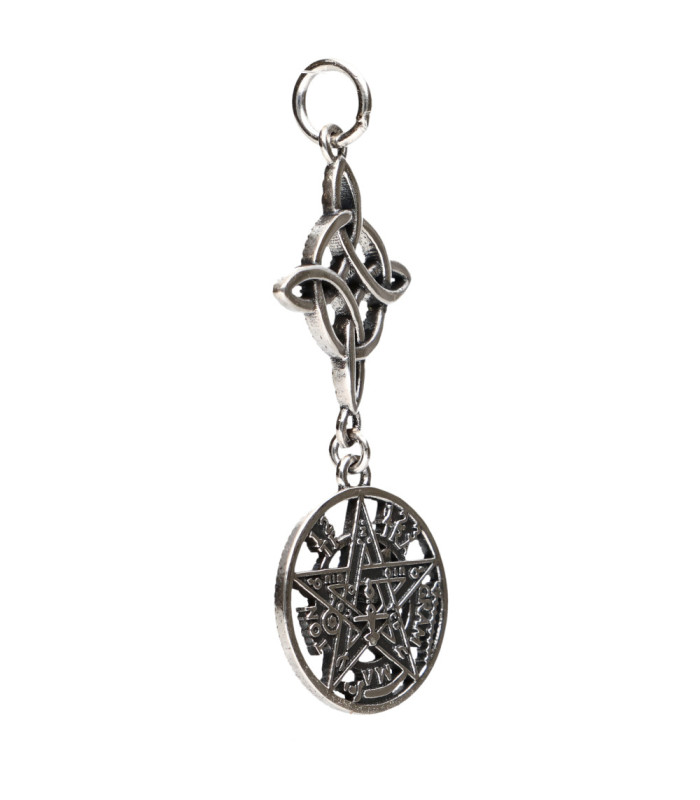 Pendente Nodo di Streghe e Tetragramma in Argento Sterling 925