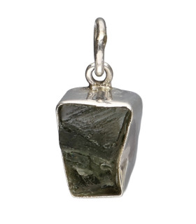 Pendente Bisel di Moldavite in Argento Sterling 925 (2 - 2.9gr)