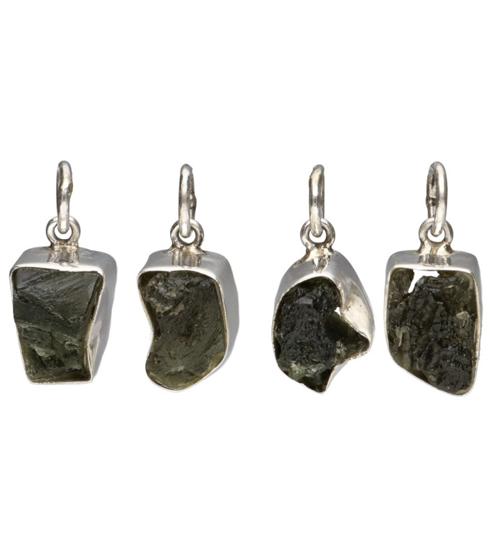 Pendente Bisel di Moldavite in Argento Sterling 925 (2 - 2.9gr)