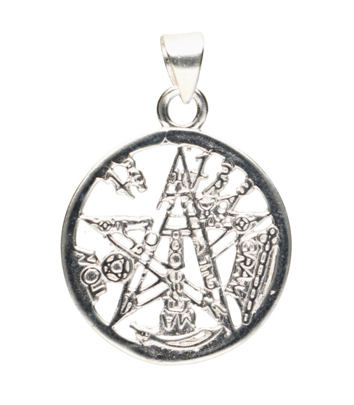 Pingente Tetragramaton antigo em prata de lei 925