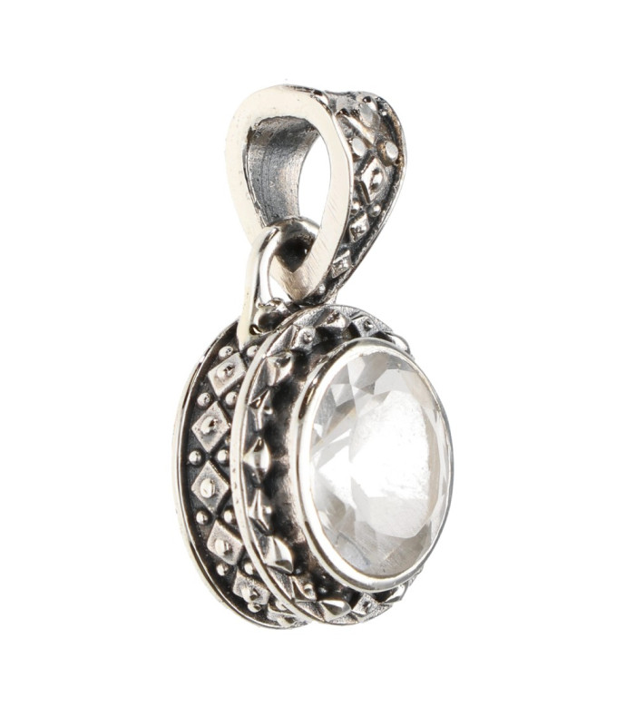 Pendentif en argent 925 en quartz de Bohème