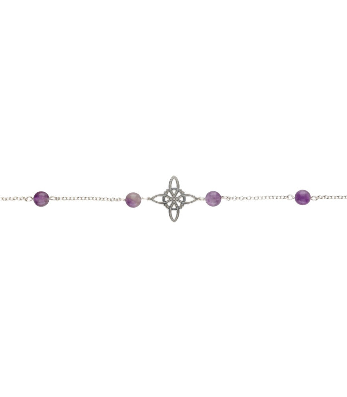 Bracciale Nodo di Strega con Amatista in Argento Sterling 925