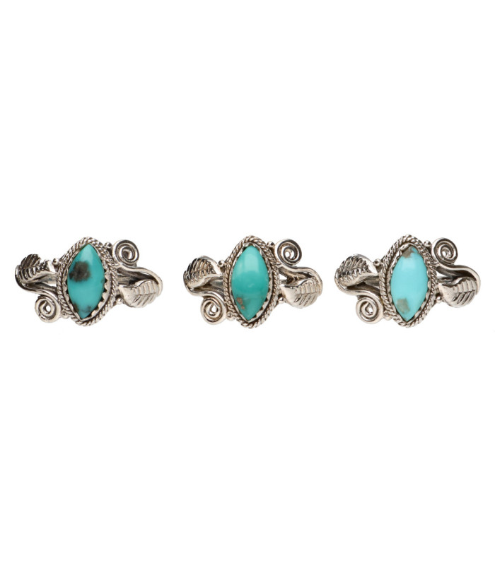 Bague turquoise de Bohème en argent 925