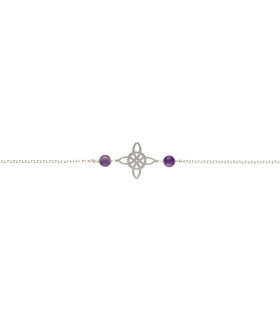 Witch Knot Bracelet with Amethyst in 925 Sterling Silver -A