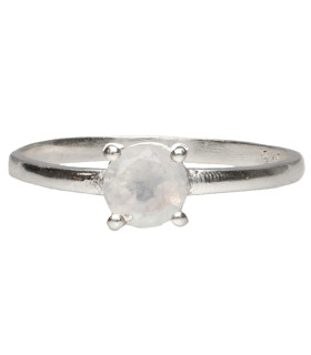 Anillo de Piedra Luna Facetada en Plata de Ley 925