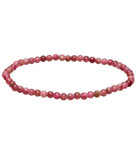 Pulseira de turmalina rosa 4mm