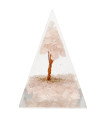 Pyramide de Quartz Rose Orogonite en Résine avec Arbre 4x4cm